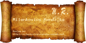 Milenkovics Renáta névjegykártya